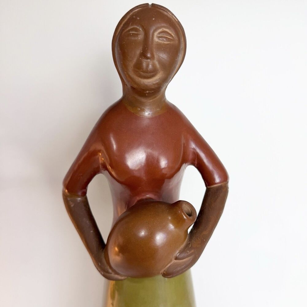 Peruvian Pottery Clay Señora Figure Handmade Signed Jacinto Chiroque